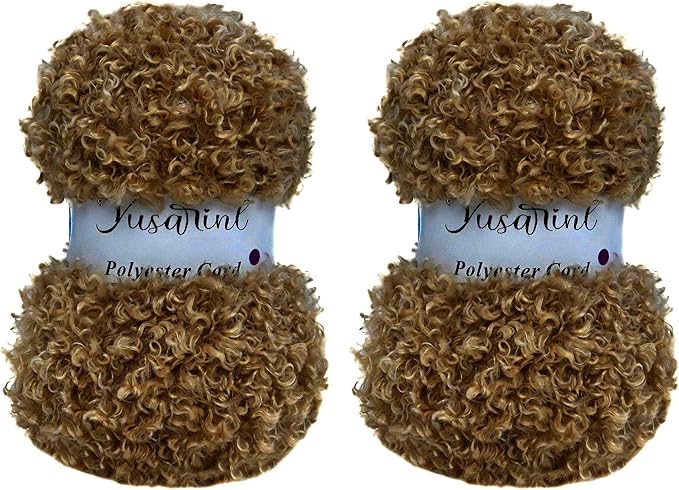 (32 Colors Available) Yusarinl 2 Skeins Teddy Bear Yarn,Fuzzy Yarn for Crochet Polyester Plush Fur for Crafts Fluffy Fuzzy for Knitting(6.7 oz, 80 yds)-Brown