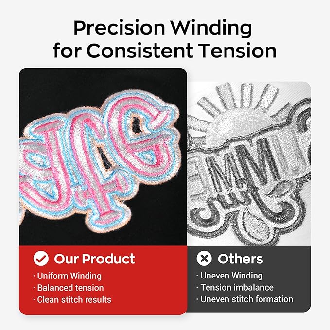 Poolin Prewound Bobbins Richword Selected 144pcs, Size A (Class 15 / SA156), 75D Polyester Bobbin Thread, Plastic Sided, for Single Needle Embroidery & Sewing Machines, Black