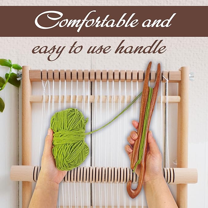 Savina 11.8in Wooden Weaving Shuttle - Handcrafted Loom Sticks for Weaving, Handmade DIY Weaving & Crafts, Ideal Accessories for Sweaters, Scarves, Tapestries. (1Pcs)