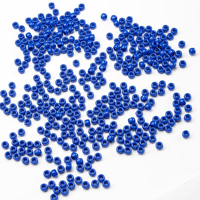 1000 Pcs Acrylic Single Color Pony Beads 6x9mm Bulk for Jewelry Making Earring Hair Braiding