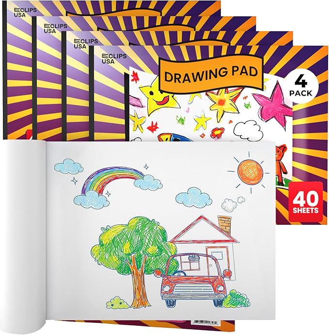 Sketch Book for Kids, Drawing Pad for Kids, Drawing Paper, Sketch Pad for Kid, Sketchbook for Kid (9 x 12, 40 Sheets) (4)