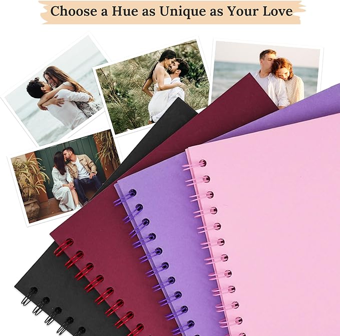 Scrapbook 7x7 Inch DIY Scrapbook Album Hardcover Kraft Paper Scrap Book Photo Albums 40 Pages Perfect for 4x6 / 5x7 Photos Memory Book for Family, Wedding