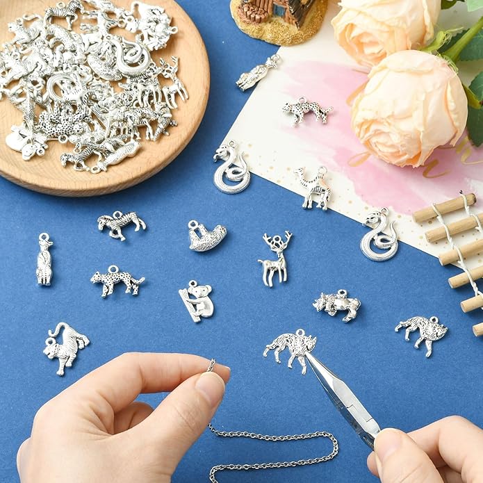 Antique Silver Cross Drink Insect Animal Theme Charms for DIY Jewelry Bracelet Necklace Earring Keychain Decor