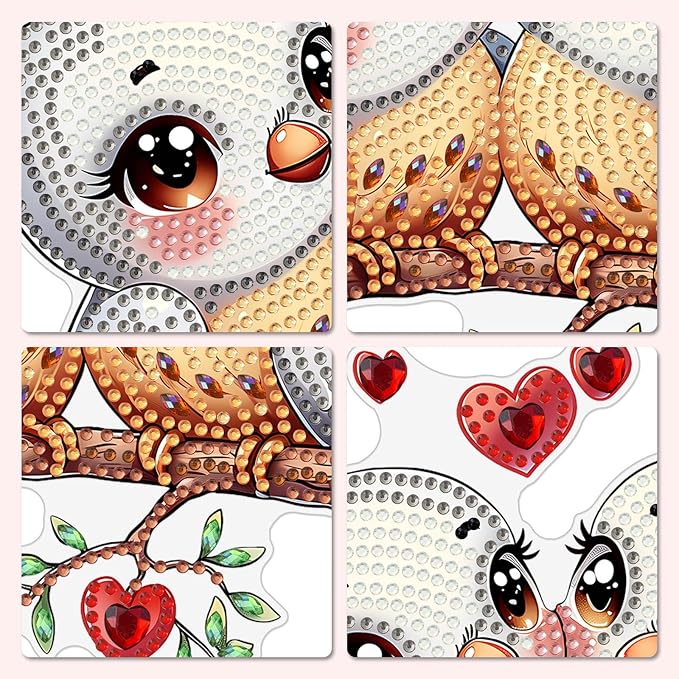 MXJSUA Lovebirds Diamond Art Hanging Kits for Adults Beginners, DIY Acrylic Special Shaped Crystal Diamond Gem Drills Pendant Art Painting Ornament for Home Wall Decor Gift