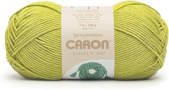 Caron Simply Me Olive Quartz Yarn - 2 Pack of 200g / 7oz - 62% Acrylic 20% Nylon 18% Wool - #5 Bulky - 246Yards - Knitting/Crochet