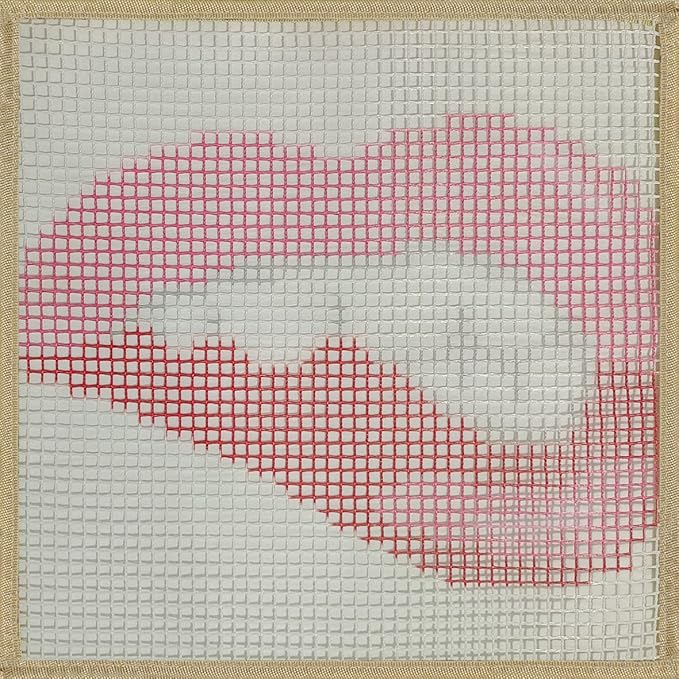 Numptain Latch Hook Kits for Adults,DIY Rug Crafts Red Lips Pattern Color Printed Canvas,Latch Hook Kits for Beginners Handmade Needlework Crafts Home Decoration,12"x12"