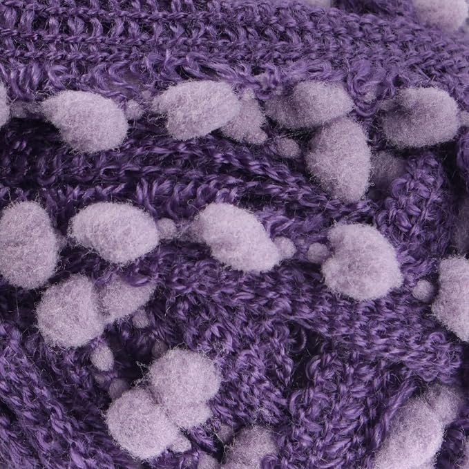 JubileeYarn Fishnet Pom Pom Yarn - 50g Mini Bonbons - Plum - 6 Skeins