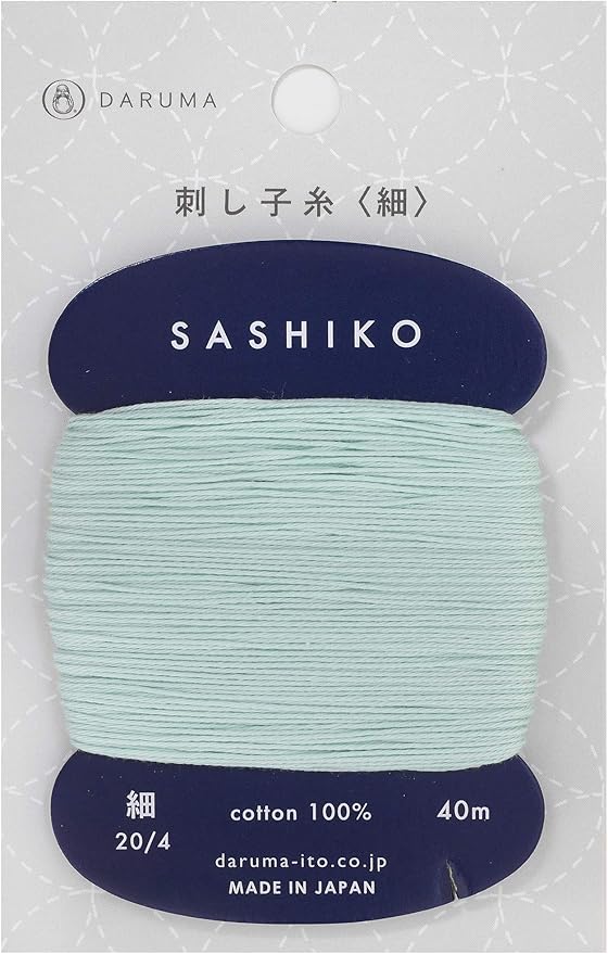 Sashiko Thread Thinner Weight 40m Col. 206 -Mint Cream- Japanese Embroidery & Quilting by Yokota