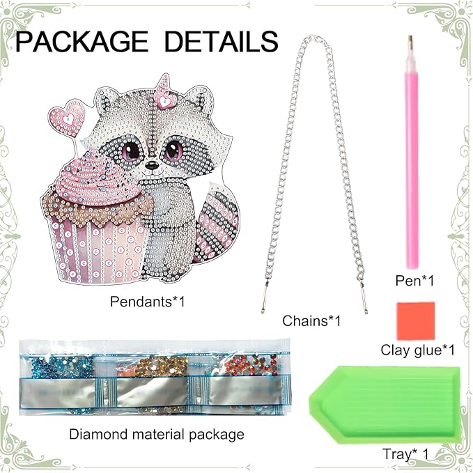Tontut Valentine's Day Diamond Paintjng Kits Hanging Decoration, Squirrel Diamond Art Painting, DIY Special Shape Diamond Craft Wall Garden Decoration, Gifts