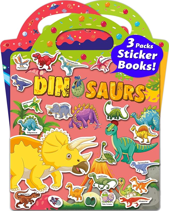 walenced reusable sticker book for toddlers, stickers for kids, toddler sticker book, toddler craft activities, toddler travel toys ages 3 and up boy girl birthday gifts