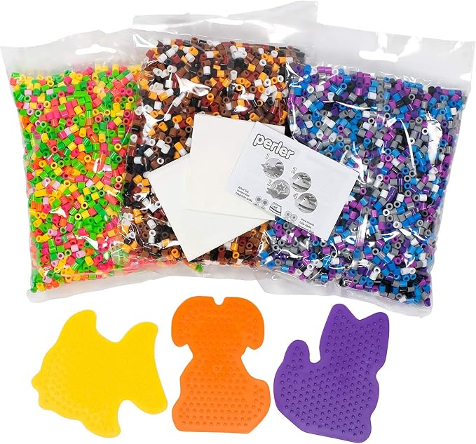 Perler Beads Pet Pals Assorted Fuse Bead Bucket, 8504 pcs, 6.5 x 6.5 x 6