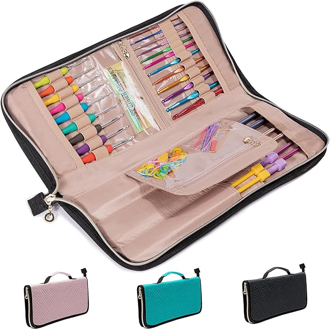 Knitting Needles Case (up to 14 Inches) - Needle & Crochet Hook Organizer