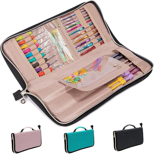Knitting Needles Case (up to 14 Inches) - Needle & Crochet Hook Organizer