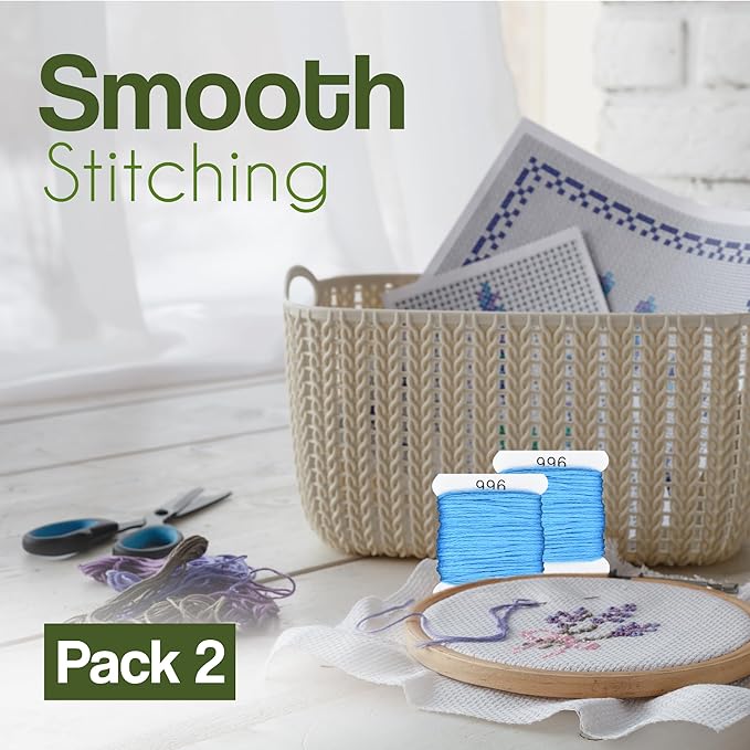 Embroidery Floss Kit and Refills - Cotton Threads - DMC Color Coding for Cross Stitch, String Crafts, Friendship Bracelets