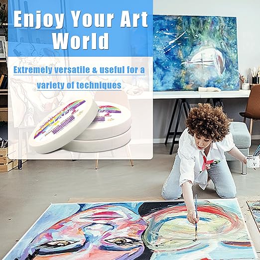 3 Packs Artist Tape Medium Tack White Art Tape for Watercolor Paper Drafting Art Painting Canvas Framing Acid Free Masking Tape- 0.7IN Wide 297FT Long Total