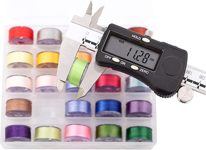 Simthread 25pcs Assorted Colors Size A Class 15 (SA156) 60WT Prewound Bobbins Thread with Clear Storage Plastic Box Compatible with Brother Embroidery Thread Sewing Thread Machine DIY