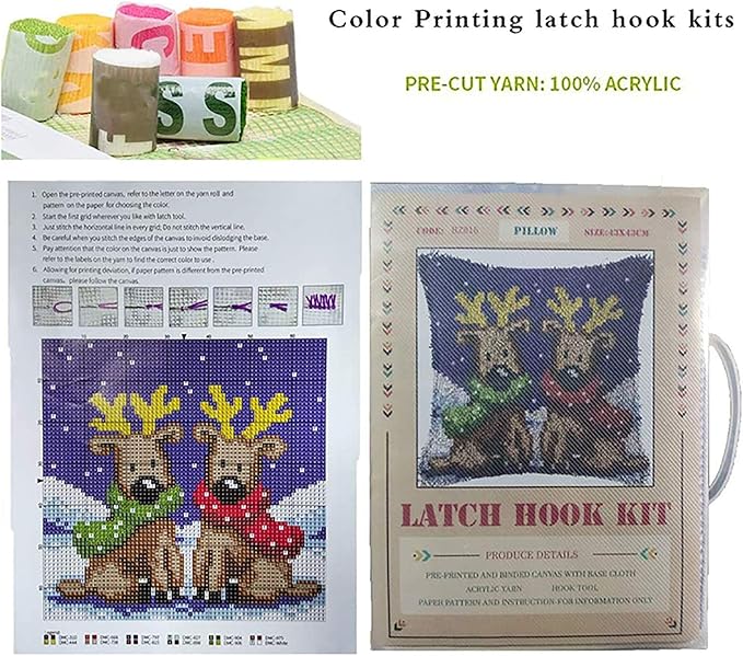ZFFLYH Latch Hook Kits for Adults Kids Beginners, Animal Pattern DIY Crochet Yarn Kits Rug Making Yarn Kits Needlework Sets Cushion Mat Tapestry 20" X 15"(52Cm X 38Cm),Bee