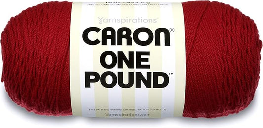 Caron 29401010562 One Pound Solids Yarn, 16oz, Gauge 4 Medium, 100% Acrylic - Claret- For Crochet, Knitting & Crafting ( 1 Piece )