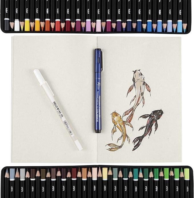 SoHo Urban Artist Open Bound Sketch Pads - Open Coptic Bound Sketch Pads for Drawing, Calligraphy, Any Dry Media, & More! - [Grey, White, & Kraft - 11x14-3 Pack]