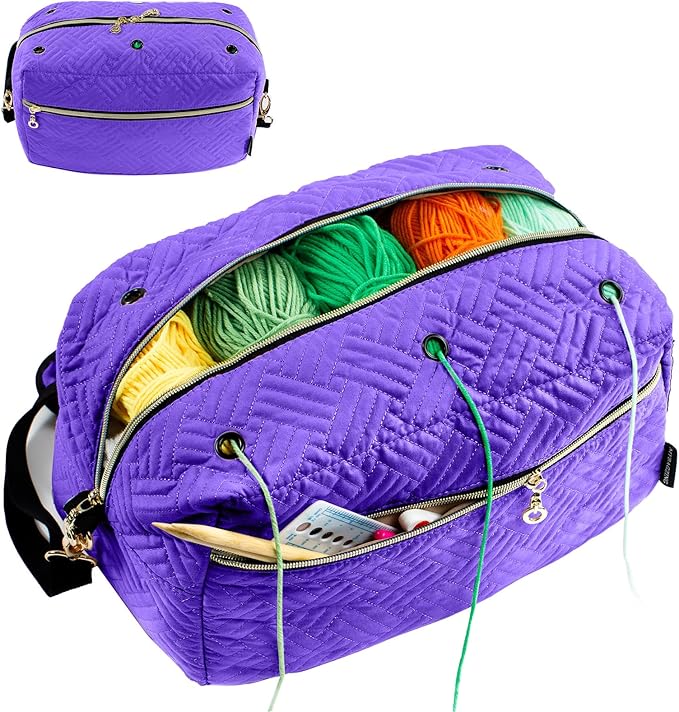 Crochet Bag Organizer - Knitting Bag - Yarn Storage Organizer - Yarn Bag for Crocheting - Yarn Holder for Crochet Accessories, Crocheting & Knitting Gifts