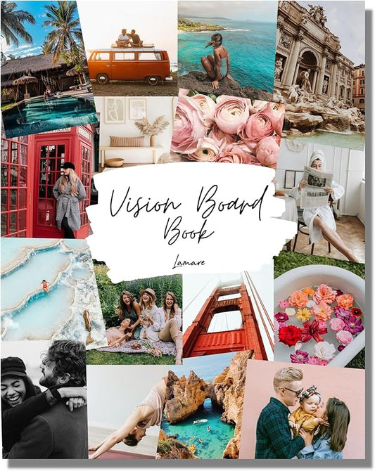 Lamare Vision Board Book - 1000+ Aesthetic Vision Board Images & Motivational Quotes, Vision Board Supplies, Vision Board Kit, Collage Book for Manifestation, Self Care & Goal Setting