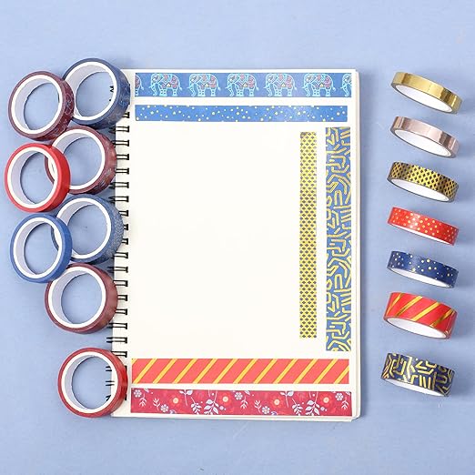 Mr. Pen Washi Tape Set, 15 Rolls, Gilded Grandeur, Metallic Foil, Decorative Tape, Washi Tapes, Scrapbook Tape, Scrapbook Washi Tape, Craft Tape, Washy Tape