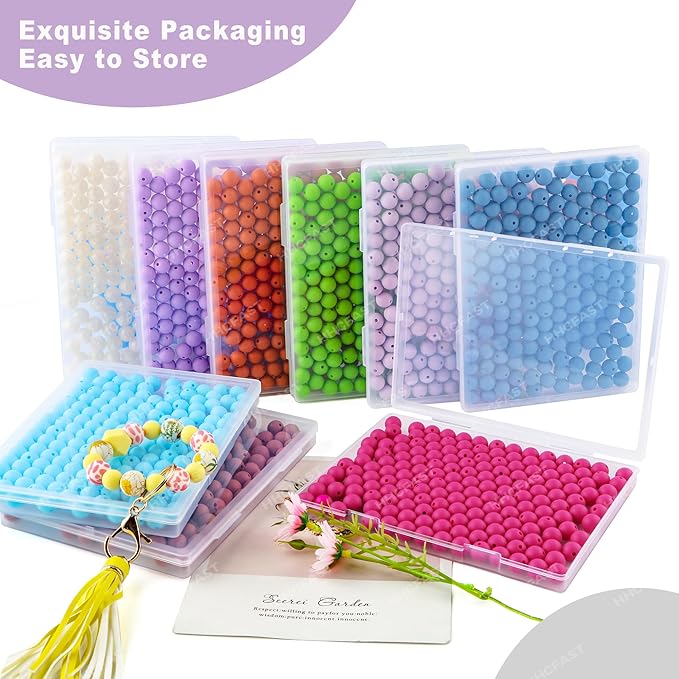 160Pcs 12mm Silicone Beads for Keychain Making Bracelet Necklace, Bulk Round Silicone Beads for Pens（Lilac）