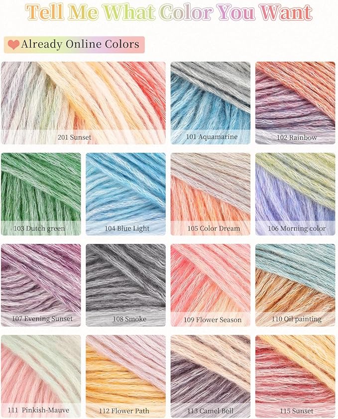 Coopay Yarn for Crocheting Knitting, Gradient Cake Yarns, 2 × 3.53oz - 240yds - 50% Cotton 50% Acrylic Ombre Yarns, Crochet Yarn for Blankets, Shawls, Scarves (113 Camel Bell)
