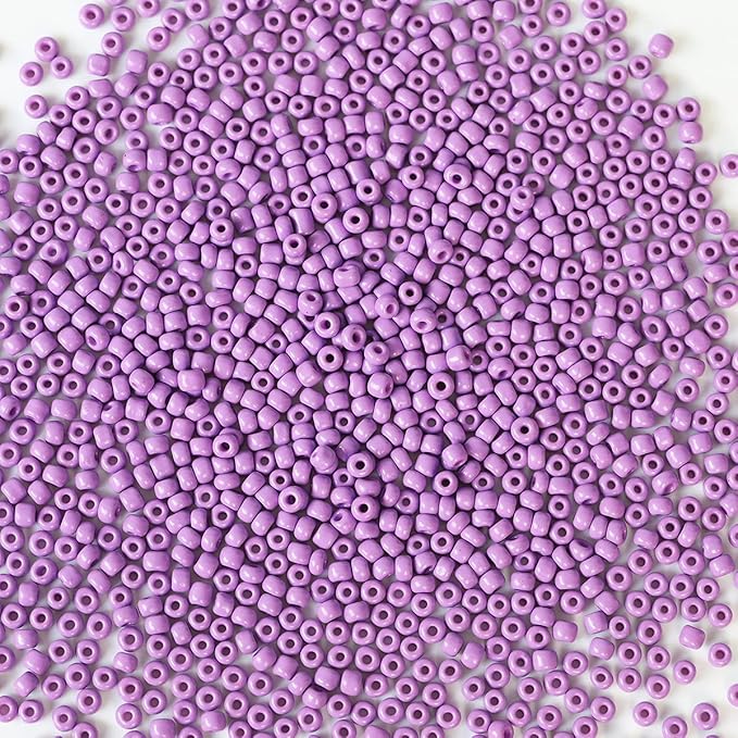 Bala&Fillic Purple Color 4mm Seed Beads About 1200pcs/100Grams in Bag, 6/0 Glass Craft Beads for Making Bracelet and Necklace (Purple)