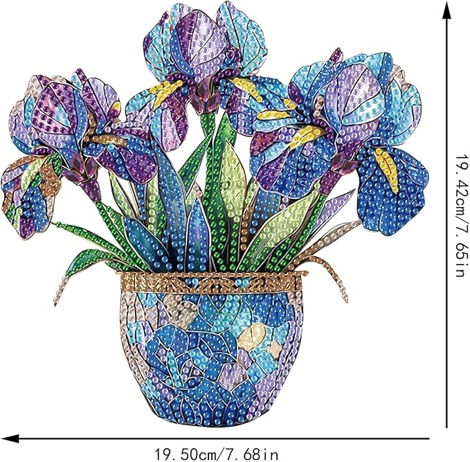 AIBOERL Diamond Art Hanging Kit for Adult,Special Shaped Rhinestone,Double Sided 5D DIY Acrylic Diamond Art Painting Window Pendants Home Garden Wall Hanging Kits Hanging Ornament (Flower)