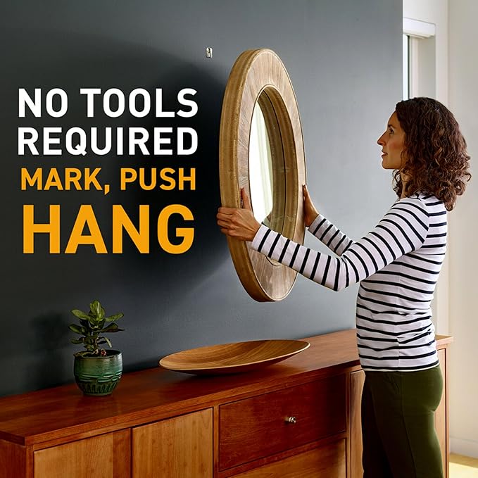3M CLAW(TM) 45 lb. Drywall Picture Hanger With Spot Markers, Heavyweight Hanging Solution for Room Decor and Office Decor, Including Mirrors or Large Art – 4 Count (Pack of 1)