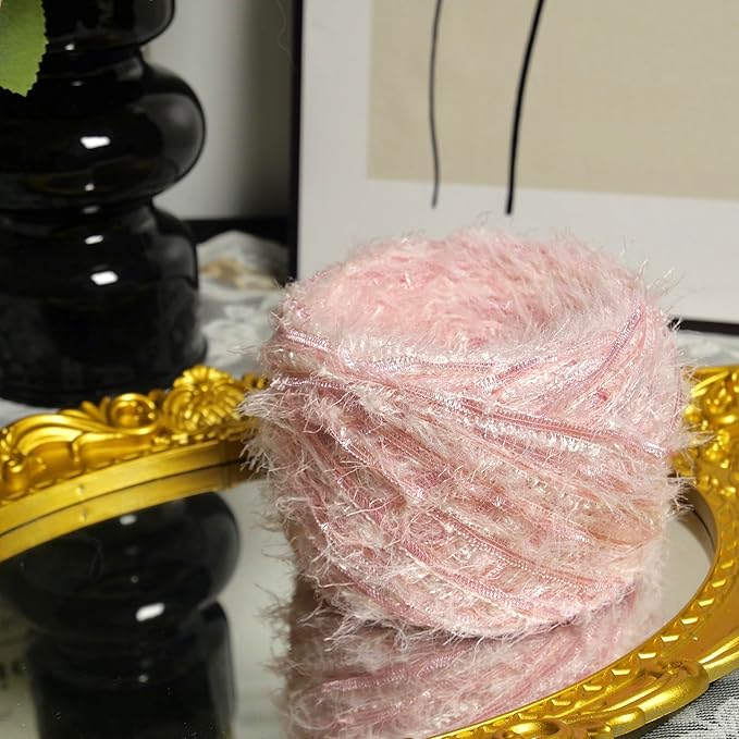 Hand Spun Art Yarn 2 Pack of 50g/Skein with Hand Blended Colorful Handmade for Jewelry Making, Junk Magazines Knitting Crafts Textile Decorative Tassels Card Making