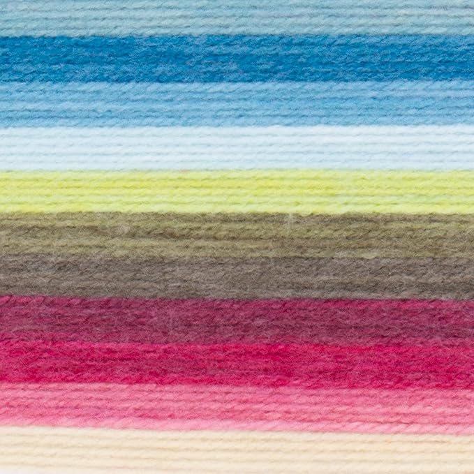 Lion Brand Yarn, Mandala DK Lightweight Yarn for Knitting, Crochet, and Crafts, Kappa, 1 Pack, Self-Striping Acrylic Fiber for Baby Blankets, Multicolor Shawls and Variegated Cardigans