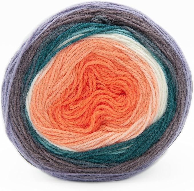 Lion Brand Yarn, Mandala DK Lightweight Yarn for Knitting, Crochet, and Crafts, Pegasus, 3 Pack, Self-Striping Acrylic Fiber for Baby Blankets, Multicolor Shawls and Variegated Cardigans