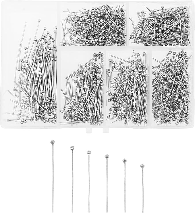 Mandala Crafts Stainless Steel Ball Head Pins for Jewelry Making Earring Making Supplies - Jewelry Findings for Making Earrings DIY Bracelets Rosary Charms