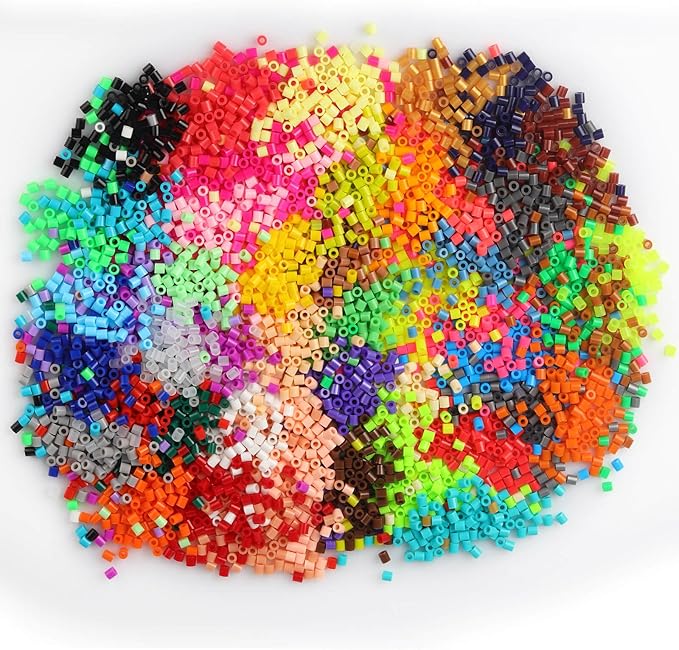 banchelle fuse beads refills 7600 pcs 5 mm plastic round melt beads 48 colors suitable for 5 mm fuse bead board