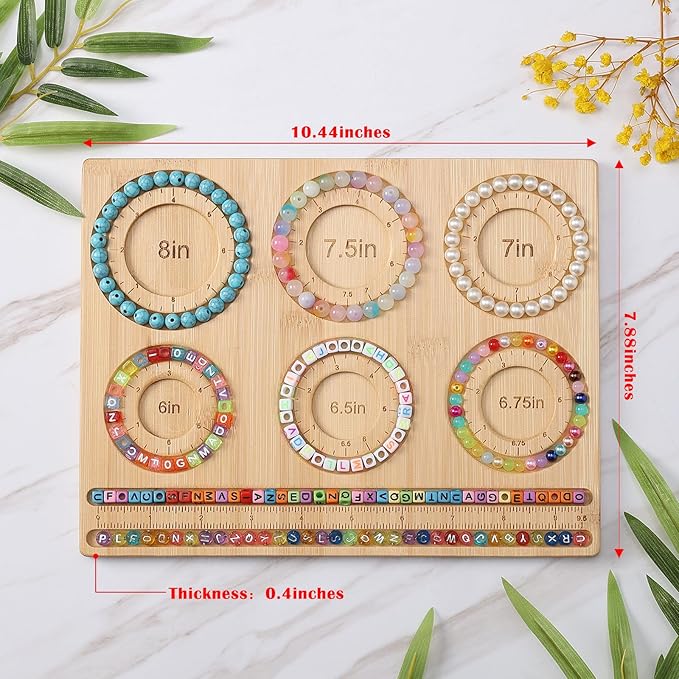 Petoysoso Bead Board for Jewelry Making, Bamboo Beading Board for Jewelry Bracelet Making, DIY Bracelet Bead Board