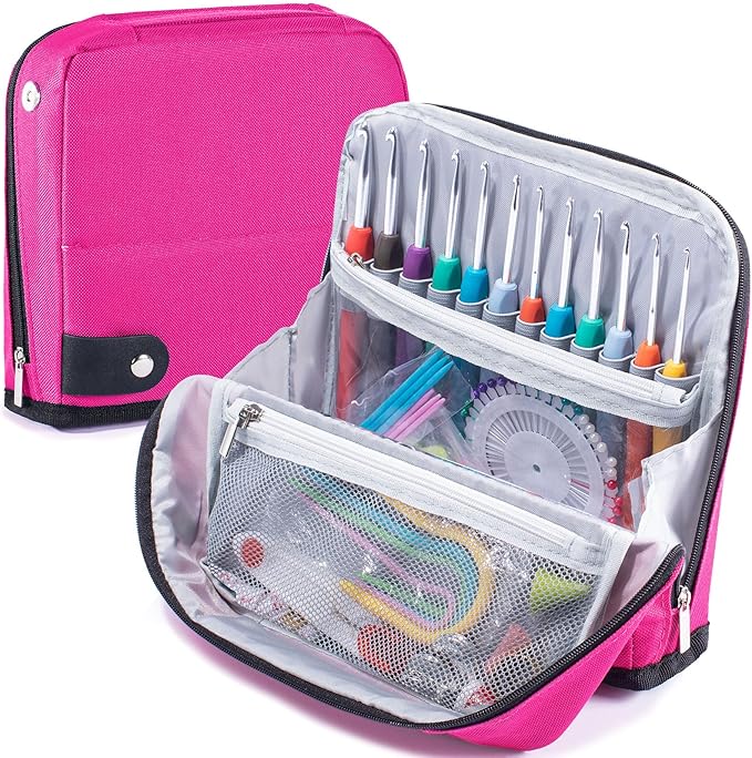 Crochet Hook Case Empty - Crochet Hook Organizer Stand Up Unique Design -Corchet Organizer - for Knitting & Crochet Supplies(Case Only)