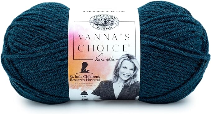 Lion Brand Yarn, Vanna’s Choice Premium Soft Yarn for Crocheting, Knitting, and Crafts, Orion Blue, 1 Pack