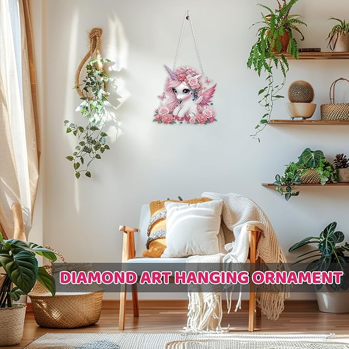 MEIYUDA Animals Diamond Painting Kits Hanging, DIY Cute Animal Diamond Art Window Pendant for Adults, Special Shape Rhinestone Ornament, Crystal Gem Art Craft for Home Garden Wall Decor