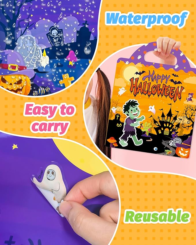 walenced reusable sticker book for toddlers, stickers for kids, toddler craft activities, toddler travel toys ages 3 and up boy girl birthday gifts