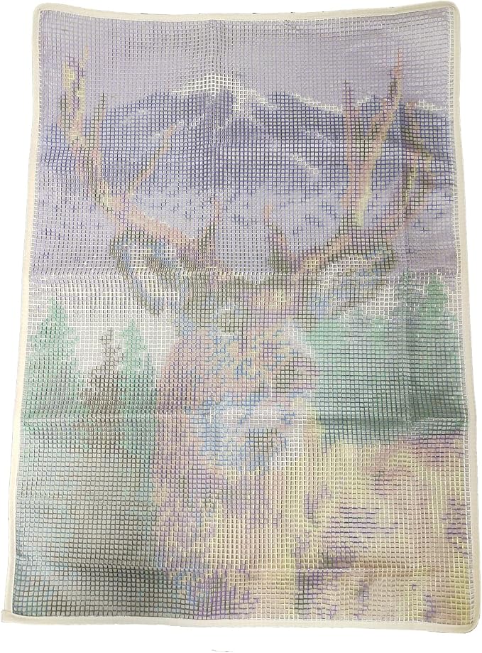 ZFFLYH Deer Latch Hook Kit, DIY Large Latch Hook Kit for Adults 3D Printed Canvas Pattern Crochet Handcraft Embroidery Tapestry Hobby & Crafts 85cmX63cm/33.5X25inch