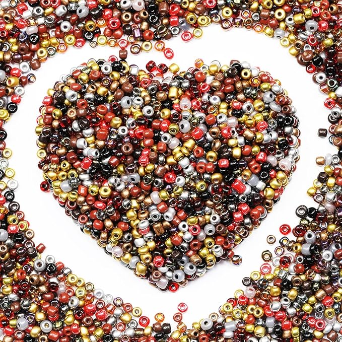 Bulk 3mm (Mixed Color) Seed Beads for Jewelry Making 110 Grams About 3200pcs,8/0 Glass Craft for Making Earrings, Bracelets, Pendants, Waist Jewelry, DIY Handmade Seed Beads(Mixed Color, 3mm)