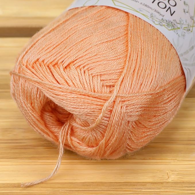 JubileeYarn Baby Soft Bamboo Cotton Yarn - 50g/Skein - Peach Cobbler - 4 Skeins