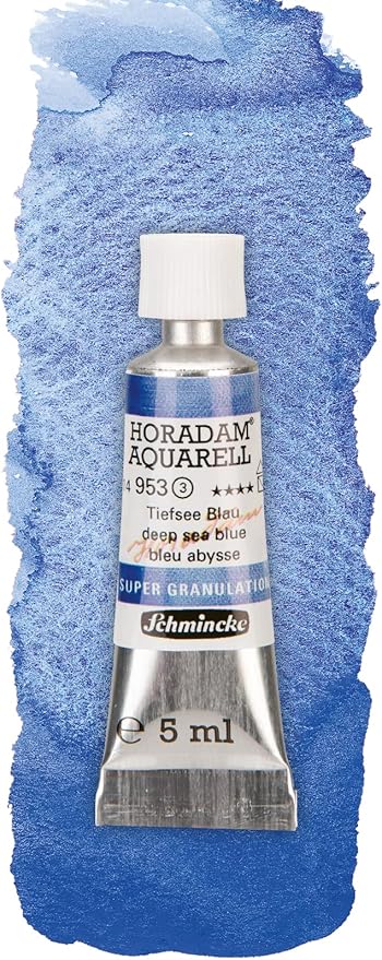 Schmincke Horadam® Aquarell, Super Granulation Trio Deep Sea 5 ml Tubes, 74 614 097, Cardboard Set, Very Strong Granulating Watercolors
