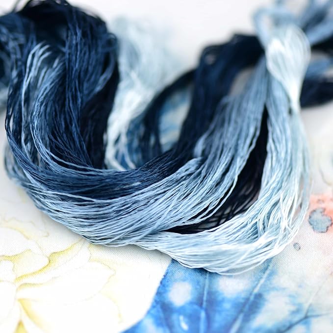 Natural Silk Thread for Hand Embroidery, Premium Handmade Embroidery Silk Floss, 8 Assorted Colors, 110m Each, Perfect for Cross Stitch & Needlework Projects（13）