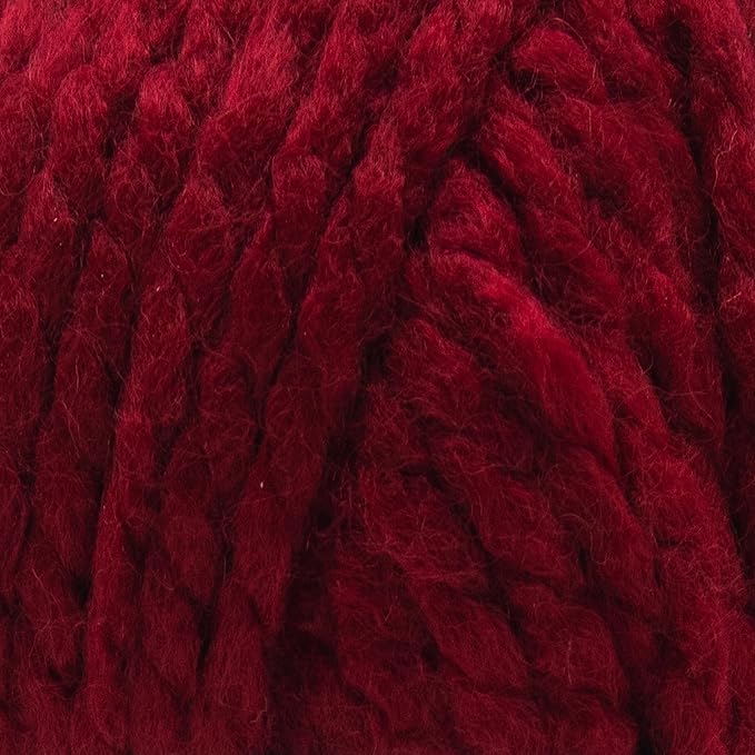 Estako Cozy Thick & Quick Yarn 20% Wool 80% Acrylic Soft Super Bulky Weight #6 Knitting and Crocheting Yarn 3.52 oz (100gr) 65 yds (60 m) (53075 - Dark Red)