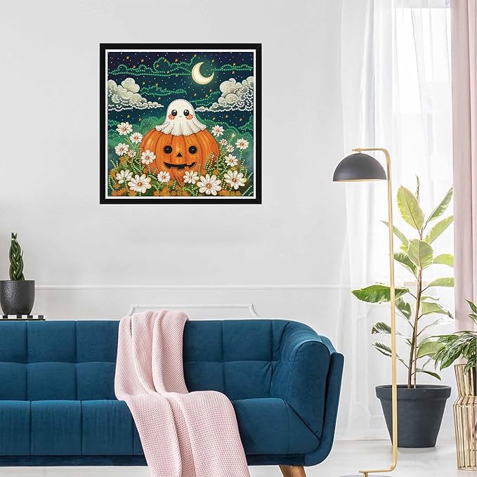 SKRYUIE DIY Diamond Art Kits for Adults Halloween Special Shape - 5D Diamond Painting Kits for Adults Pumpkin - Crystal Embroidery Cross Stitch - Craft for Wall & Office Decor 12 x 12 Inch c10