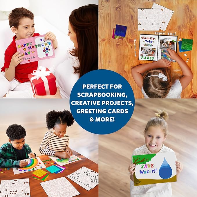 skillmatics foil fun - letter & number stickers, mess-free art, project kits, diy colorful creative activity, gifts for ages 5, 6, 7, 8, 9, and up