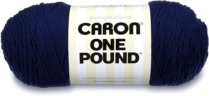 Caron One Pound Solids Yarn, 16oz, Gauge 4 Medium, 100% Acrylic - Midnight Blue- For Crochet, Knitting & Crafting ( 1 Piece )
